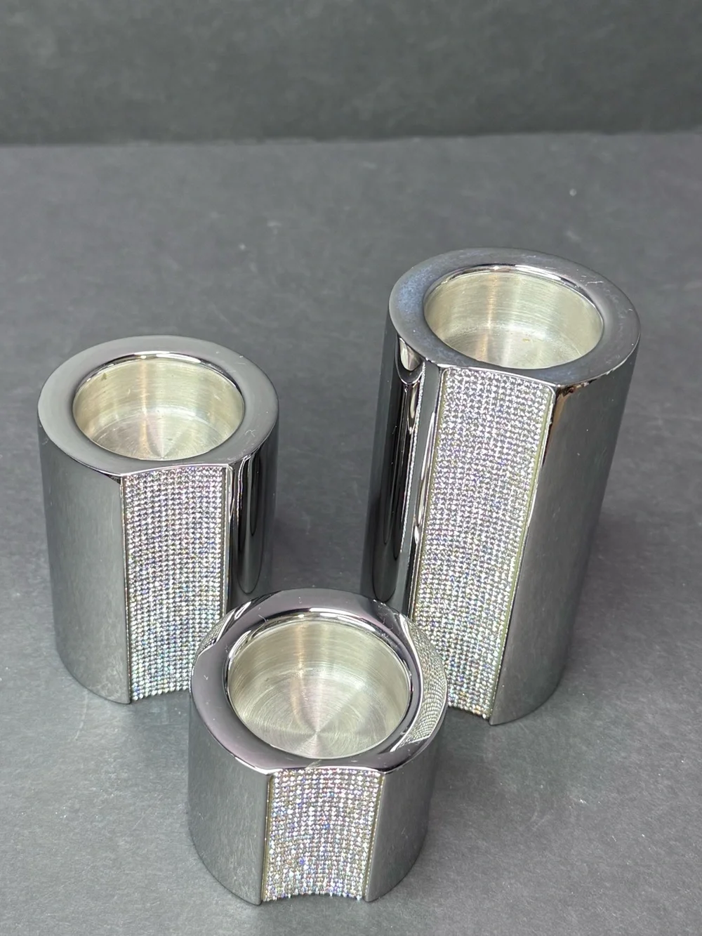 Authentic Swarovski Ambiray Crystal Candle Holders Set of 3 Retired Rare